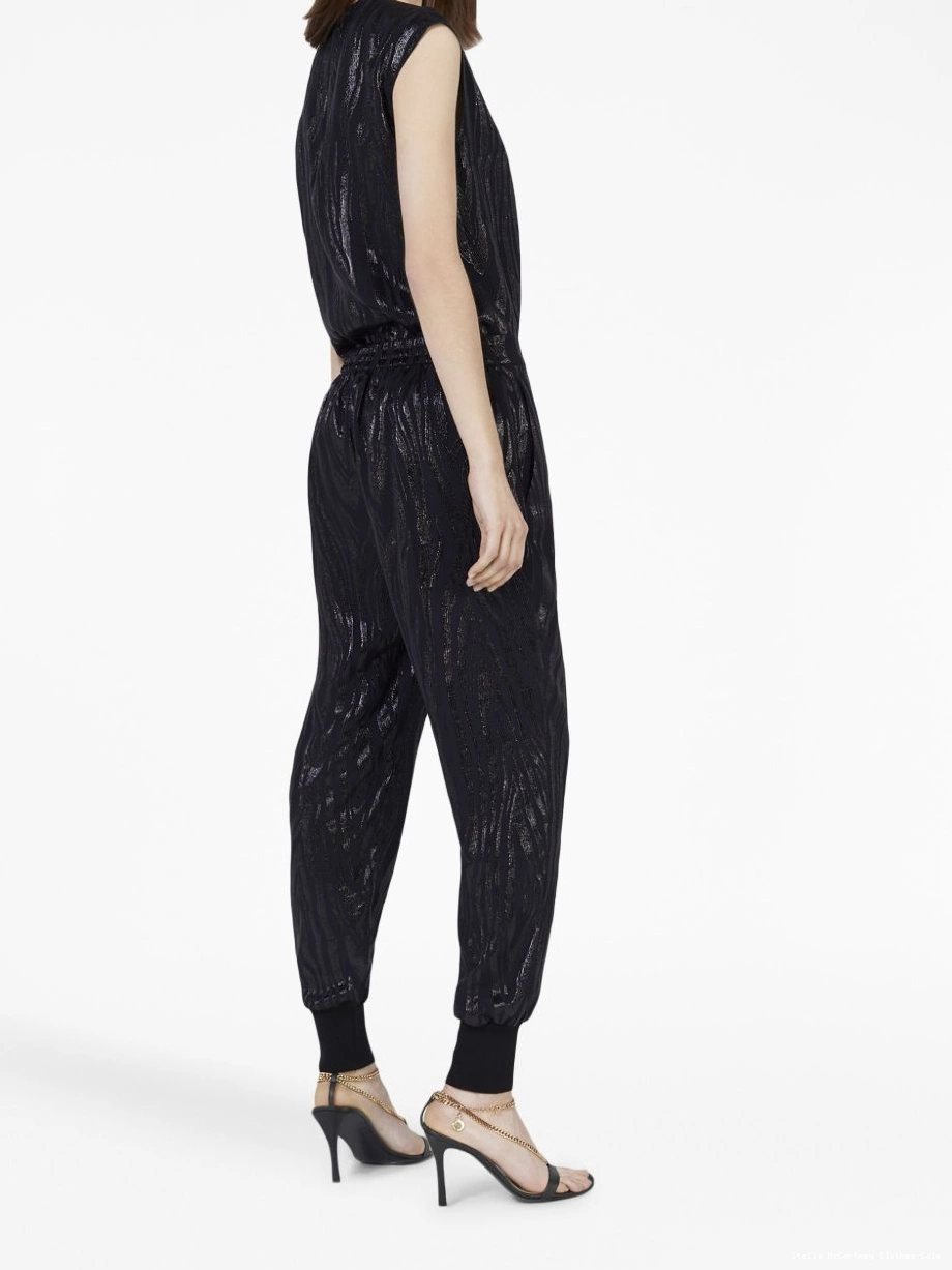Affordable Stella trousers Women tapered wood-grain McCartney effect 0807